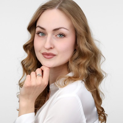 Pierścionek Art Déco z żółtego i białego złota 585 z... 2