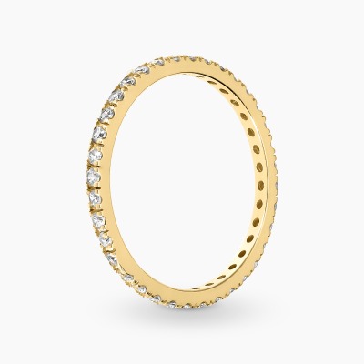 Pierścionek w formie obrączki z żółtego złota 585 z...