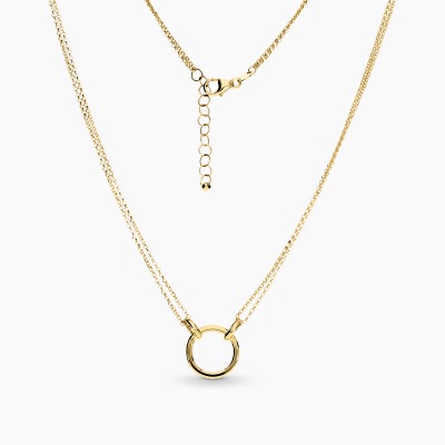 Naszyjnik z żółtego złota 585 okrągły element ozdobny dł....