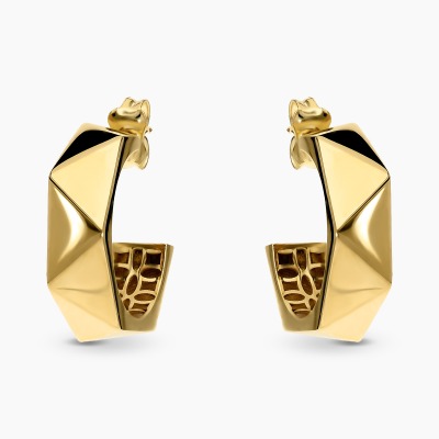 Kolczyki koła z żółtego złota 585 geometryczne 4,35 g