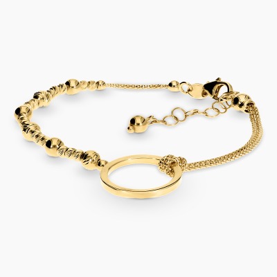 Bransoletka z żółtego złota 585 z okrągłym elementem...