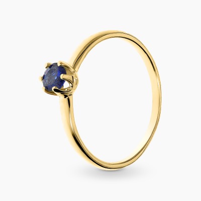 Pierścionek z żółtego złota 585 z szafirem 0,36 ct