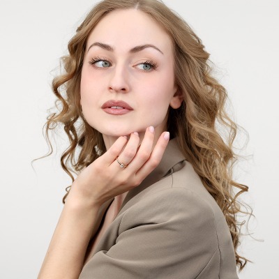 Pierścionek zaręczynowy Livorno żółte złoto 585 z... 2