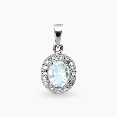 Zawieszka złoto 585 z akwamarynem 1,12 ct i brylantami...