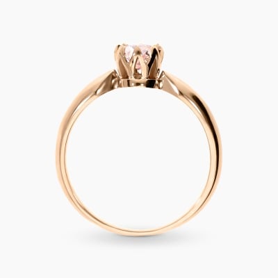 Pierścionek z różowego złota 585 z okrągłym morganitem... 2