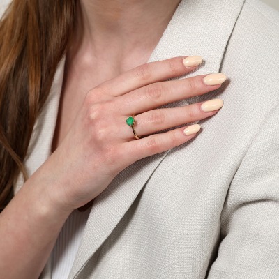 Pierścionek zaręczynowy Vicenza żółte złoto 585 ze... 2