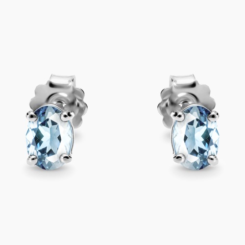 Kolczyki Livorno białe złoto 585 z topazami sky