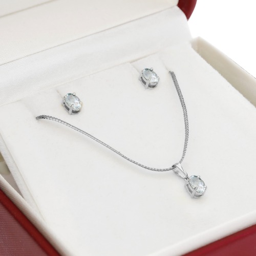 Kolczyki Livorno białe złoto 585 z topazami sky