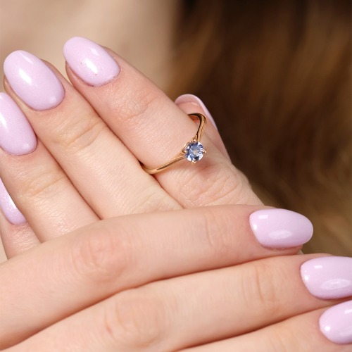 Pierścionek zaręczynowy Sorrento różowe złoto 585 z tanzanitem 0,25 ct