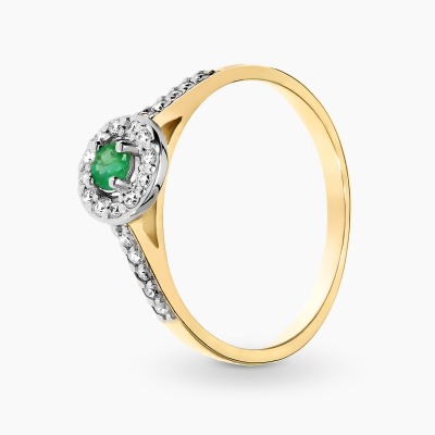 Pierścionek Bergamo z dwukolorowego złota 585 ze...