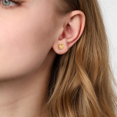 Kolczyki Livorno żółte złoto 585 z cytrynami 2