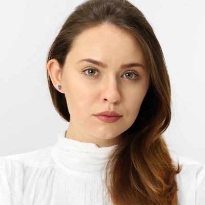 Kolczyki Livorno białe złoto 585 z tanzanitami 2