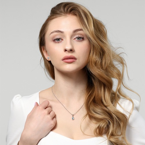 Kolczyki Livorno białe złoto 585 z topazami sky