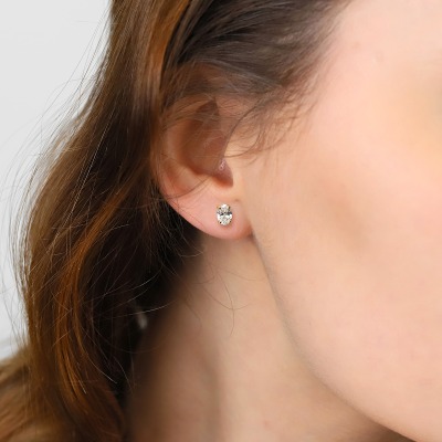 Kolczyki Livorno żółte złoto 585 z białymi szafirami 2