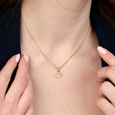 Zawieszka Livorno żółte złoto 585 z morganitem 2