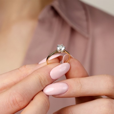 Pierścionek zaręczynowy Vicenza dwukolorowe złoto 585 z... 2