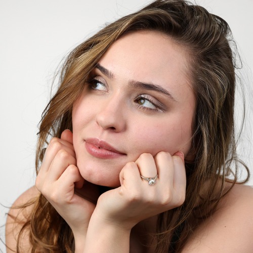 Pierścionek zaręczynowy Vicenza białe złoto 585 z brylantem 0,70 ct