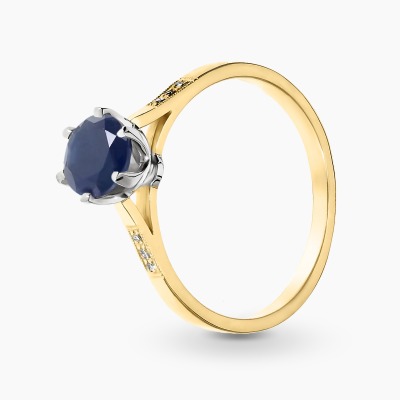 Pierścionek z żółtego i białego złota 585 z brylantami i...