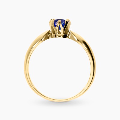 Pierścionek z żółtego złota 585 klasyczny z szafirem 0,73 ct 2