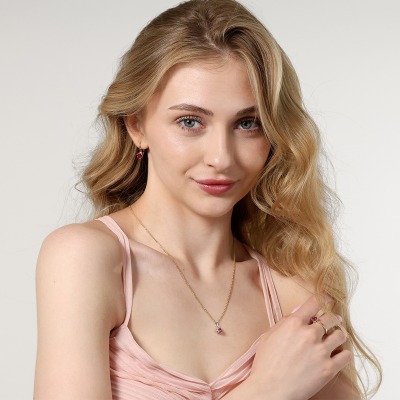 Kolczyki z dwukolorowego złota 585 z okazałymi rubinami... 2