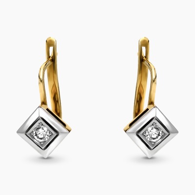 Kolczyki ręcznie wykonane dwukolorowe złoto 585 z...