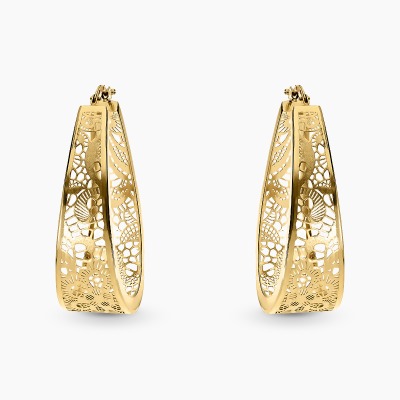 Kolczyki wiszące z żółtego złota 585 ażurowe 5,39 g