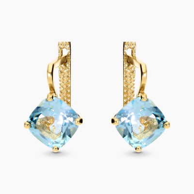 Kolczyki angielskie zapięcie z żółtego złota 585 z...