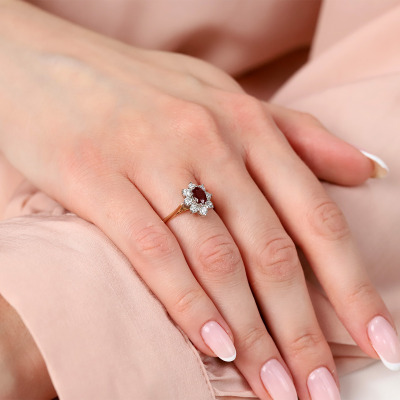 Pierścionek zaręczynowy Venezia dwukolorowe złoto 585 z... 2