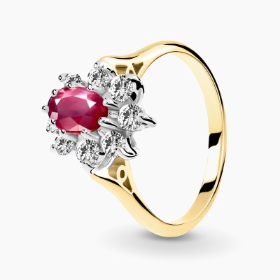 Pierścionek zaręczynowy Venezia dwukolorowe złoto 585 z...