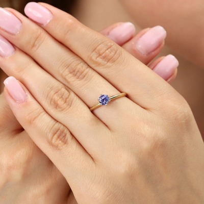 Pierścionek zaręczynowy dwukolorowe złoto 585 z... 2