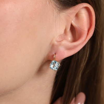 Kolczyki angielskie zapięcie z żółtego złota 585 z... 2