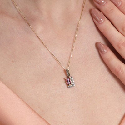 Zawieszka ręcznie wykonana dwukolorowe złoto 585 z... 2