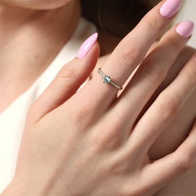 Pierścionek zaręczynowy Ravenna żółte złoto 585 z... 2