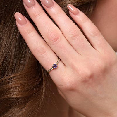 Pierścionek zaręczynowy Ravenna żółte złoto 585 z... 2