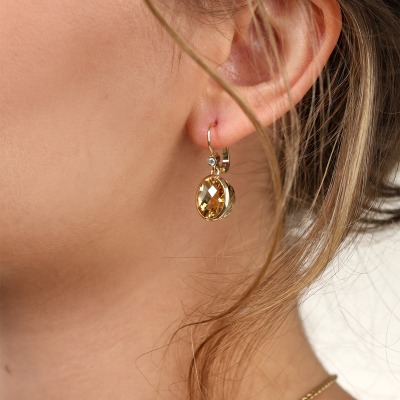 Kolczyki z żółtego złota 585 z cytrynami 7,85 ct i... 2