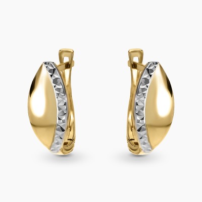 Kolczyki z białego i żółtego złota 585 angielskie...