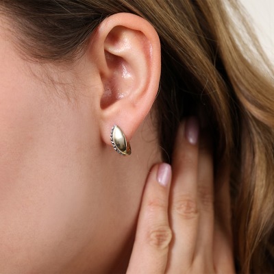 Kolczyki z białego i żółtego złota 585 angielskie... 2