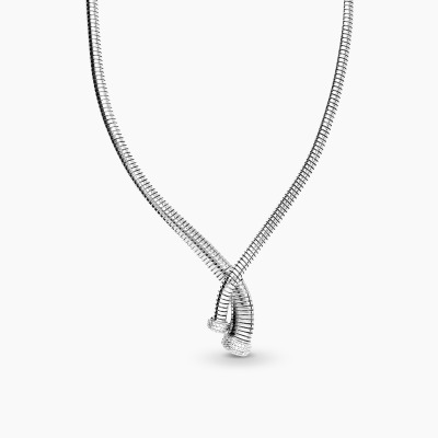 Naszyjnik kolia ze srebra z cyrkoniami  dł. 45 cm