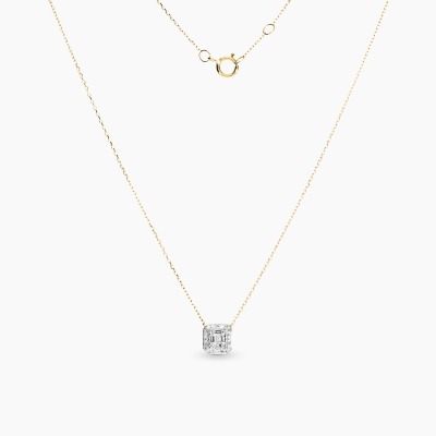 Naszyjnik z żółtego i białego złoto 585 z diamentami 0,10...