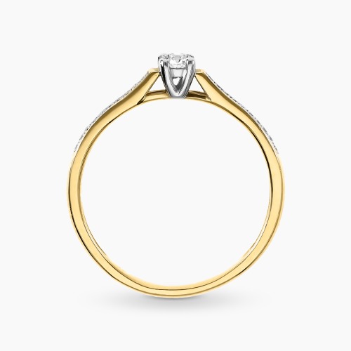 Pierścionek zaręczynowy dwukolorowe złoto 585 z brylantami 0,23 ct 2,03g