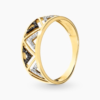 Pierścionek w formie obrączki dwukolorowe złoto 585 z...