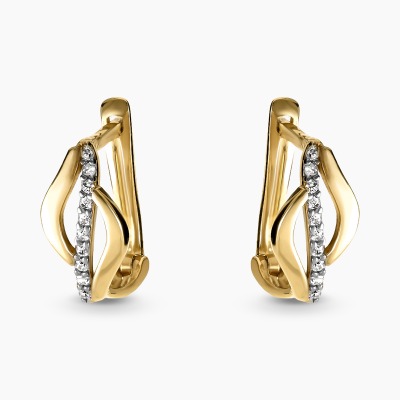 Kolczyki dwukolorowe złoto 585 z cyrkoniami angielskie...