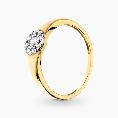 Pierścionek z żółtego i białego złota 585 z brylantami...