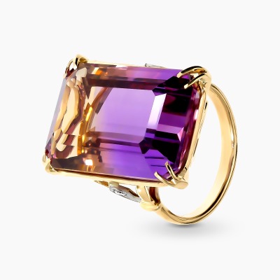 Pierścionek z żółtego i białego złota 585 z brylantami i...