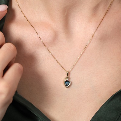 Zawieszka z żółtego złota 585 z diamentem i topazem... 2