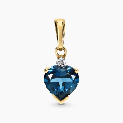Zawieszka z dwukolorowego złota 585 z brylantem i topazem...