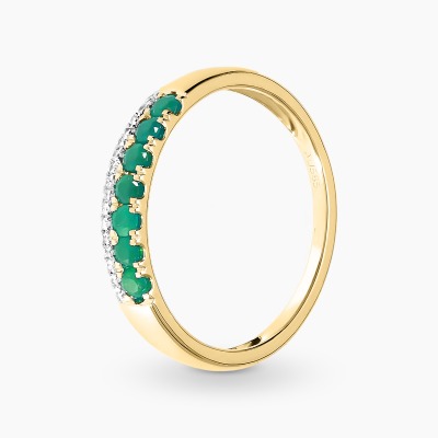 Pierścionek obrączka dwukolorowe złoto 585 z diamentami i...