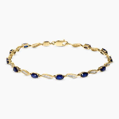 Bransoletka z dwukolorowego złota 585 z diamentami 0,10...