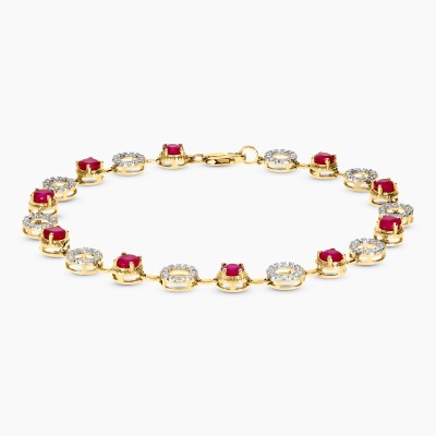 Bransoletka z dwukolorowego złota 585 z diamentami 0,58...