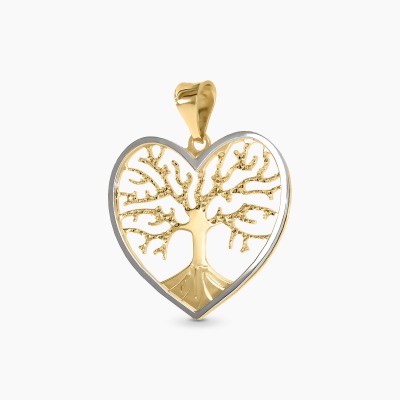Zawieszka złota 585 drzewko szczęścia w sercu 2